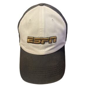 ESPN SPORTSCENTER FITTED HAT CAP BLACK WHITE SIZE S